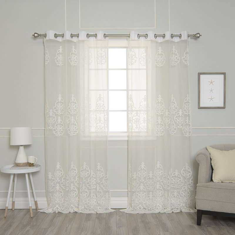 Paire de rideaux transparents avec œillets Pavel, L 52 po x L 96 po
