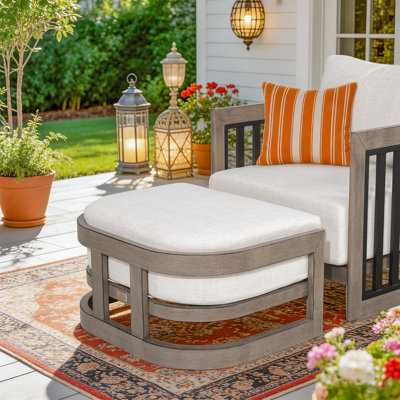 Repose-pieds de patio en aluminium avec coussins Sereno
