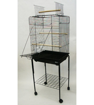 Open Play Top Small Parrot Bird Cage with Stand
