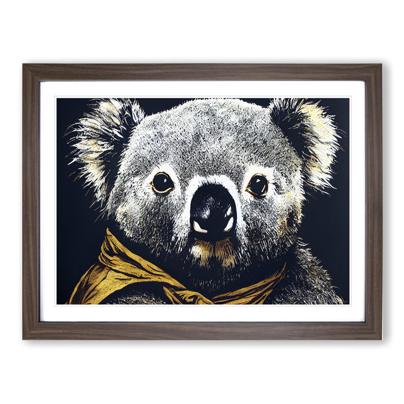 Unbeatable Koala Bear - Framed Print, 46cm H x 64cm W x 2cm D, Walnut