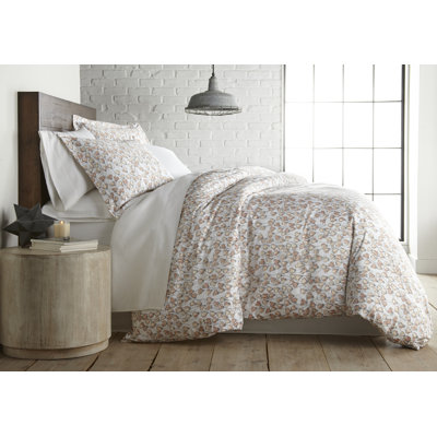 Southshore Fine Linens Forevermore Blush Reversible Cotton Duvet Cover Set, 300 Thread Count Sateen, 3-Piece with 1 Duvet Cover and 2 Standard Shams, Full/Queen