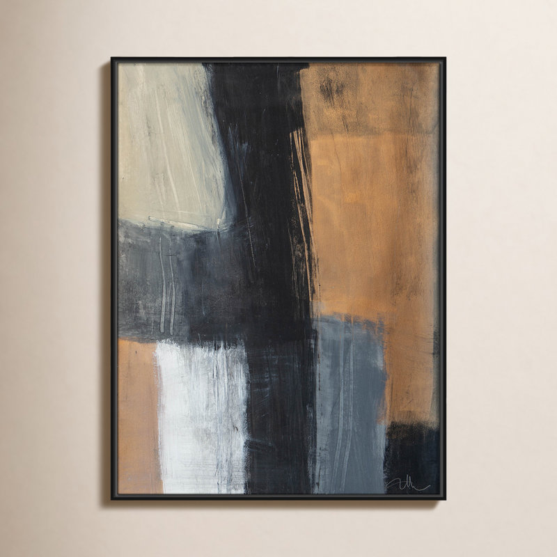 Calderon Karl Metallic Slate II par Print, Pas de tapis, H 41,5 po x l 31,5 po x P 2 po, Cadre flottant noir
