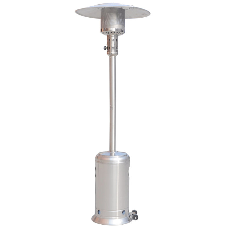 47000 Portable Wheels Outdoor Patio Propane Heater, Stainless Steel Burner 88 Inch Standing Gas Outside Heater For Restaurant Party Commercial - Ss , With Garden