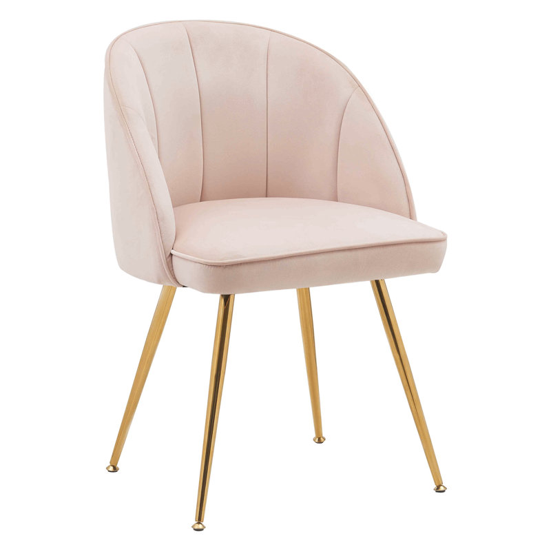 Chaise d'appoint rembourrée en velours Cohen, Rose