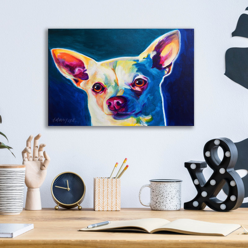 "Chihuahua - Coco" par Dawg Painter, H 12 po x l 16 po x P 0,13 po