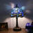 Tiffany Bedside Small Table Lamp, Adjustable 3 Color Temperature, Blue Dragonfly Style Lampshade & Antique Leaf-Patterned Relief Base Desk Nightstand Light Decor for Bedroom Bookcase