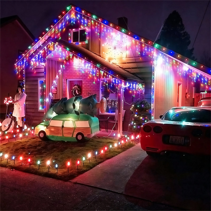 1000cm LED Solar Powered 400 - Bulb Cord String Light, Multicolor