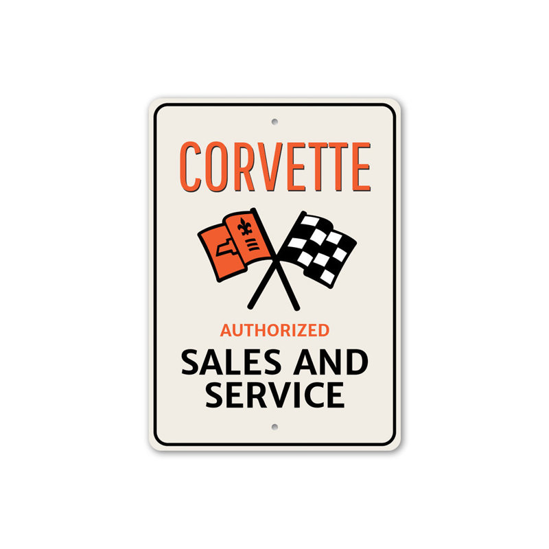 Enseigne en aluminium Corvette, H 18 po x l 12 po x P 0,06 po