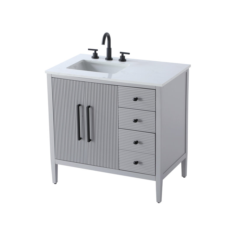Meuble-lavabo simple 36 po, Gris