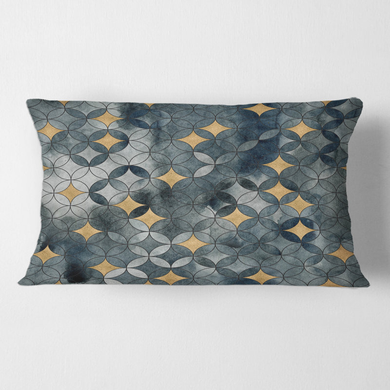 Housse et insert de coussin rectangulaire à cercles croisés avec étoiles