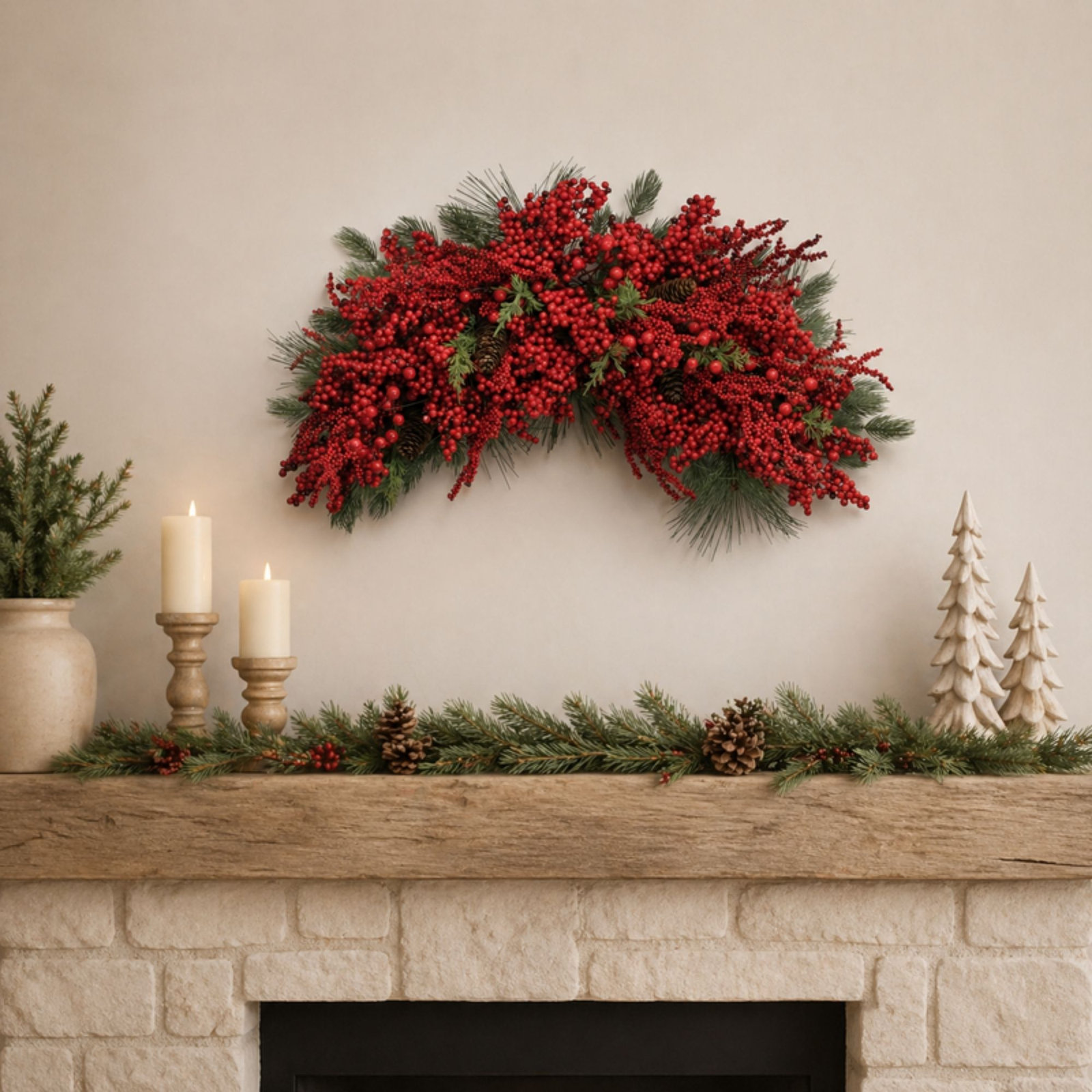 31" Berry Christmas Swag