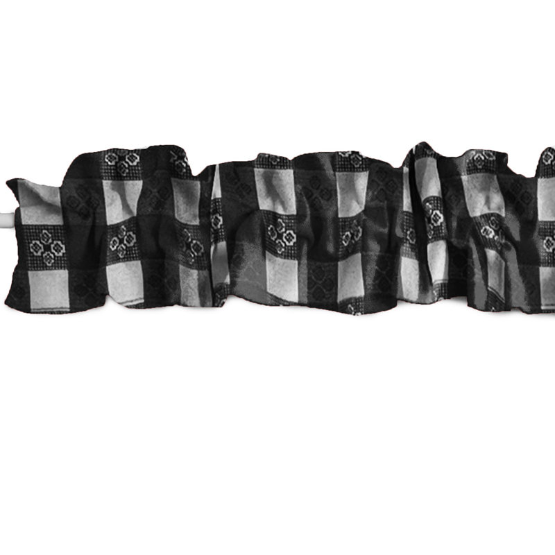 Cantonnière en popeline, L 9 po x L 120 po, Noir