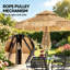 Parasol de jardin à motif de paille, parasol d'extérieur de style hawaïen, parasol de patio sans base