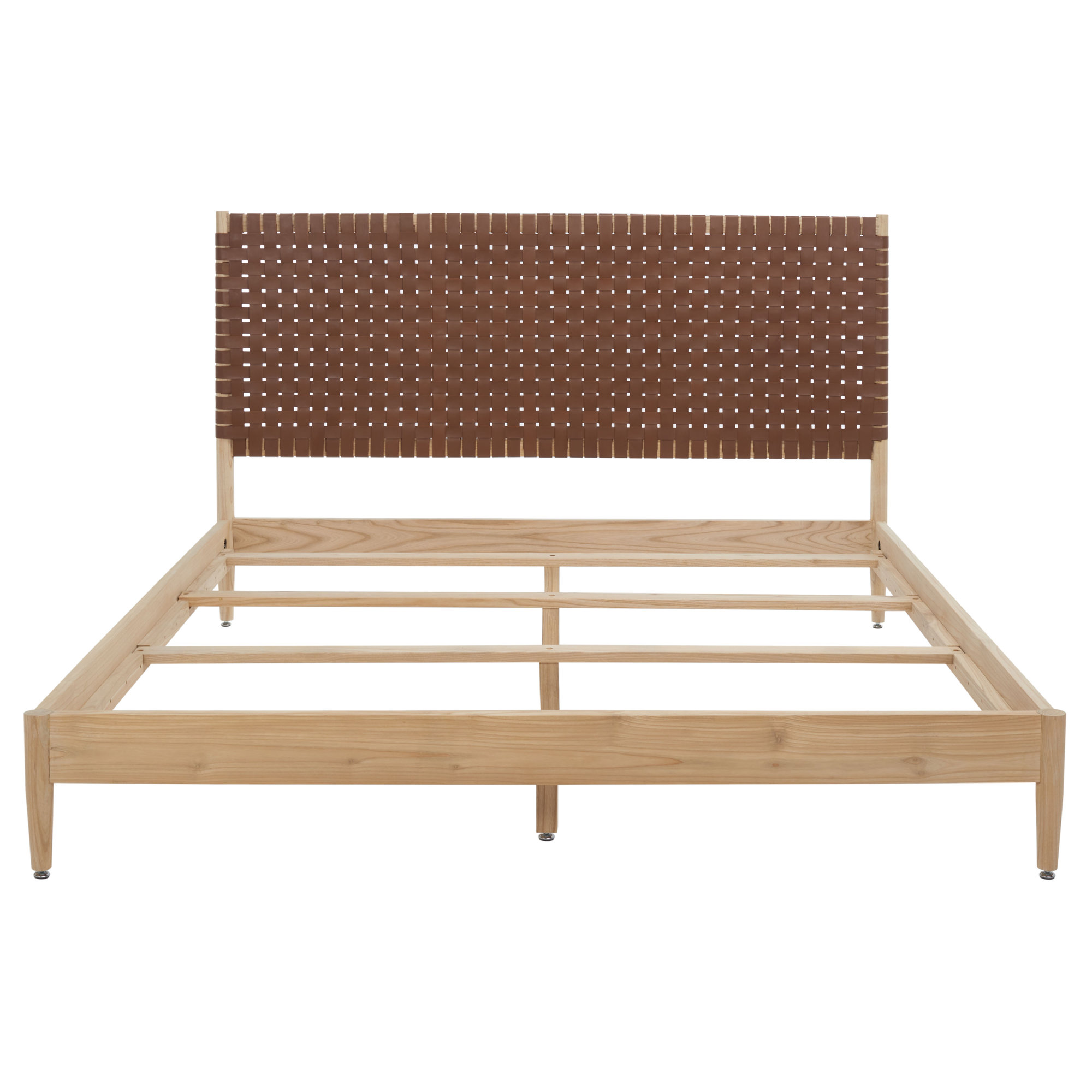 Tamita Leather Bed, Brown/Natural, Queen