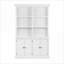 Armoires | Grande armoire de rangement de style français de 53 po, finition blanc cassé | Bois massif et panneau de fibres à densité moyenne | Salon