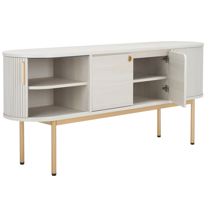 Oduvaldo 70.86 W Storage TV Stand, Bleached White