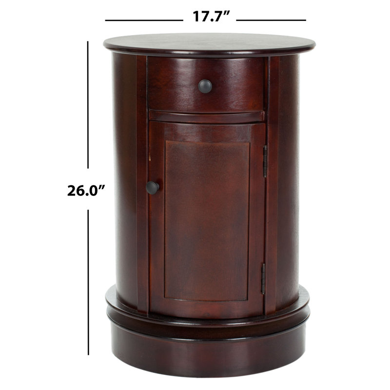 Chaim Solid Wood Tree Stump End Table, Dark Cherry