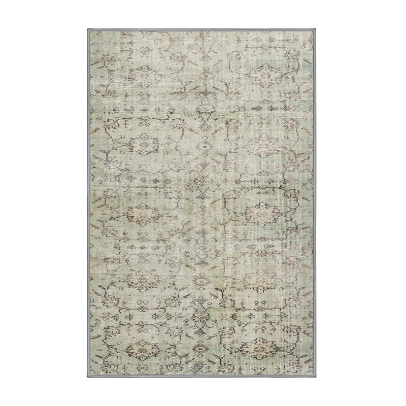 Laine crème/Tapis décoratif grise, Rectangle de 6 pi x 9 pi