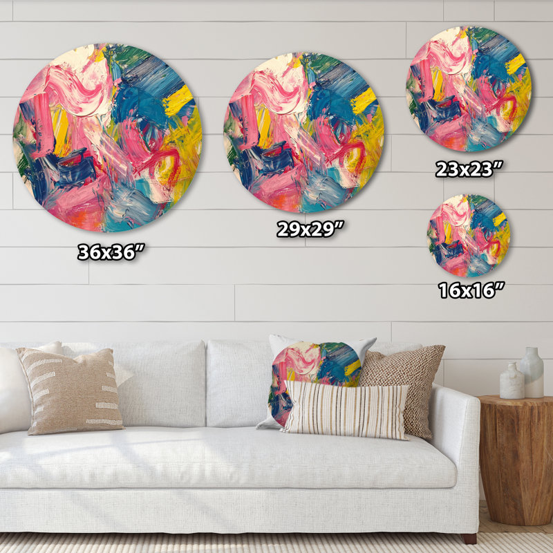 Peinture abstraite rose rouge, Fight Fight II, H 16 po x l 16 po