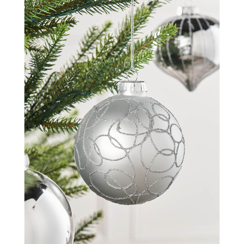 10.8cm Solid Colour Plastic / Acrylic Bauble, Silver