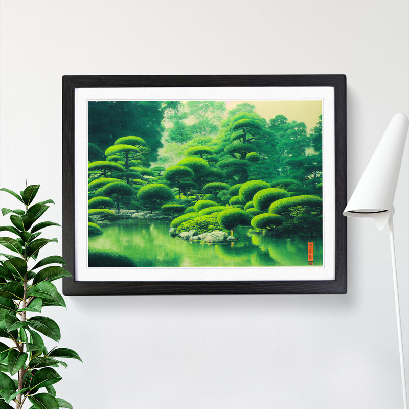 Japanese Garden Vol.5 - Single Picture Frame Print, 46cm H x 64cm W x 2cm D, Black Framed
