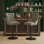 Tabourets de bar pivotants en polyuréthane vieilli et rétro d'une hauteur de siège réglable de 26 à 33 pouces, tabourets de bar modernes avec dossier capitonné confortable pour un pub à domicile et un îlot de cuisine (vert olive, ensemble de 2)