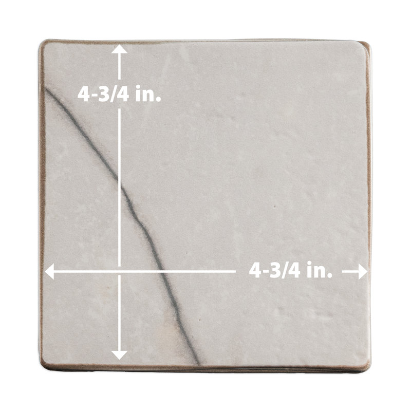 Istanbul 4-3/4 In. X 4-3/4 In. Porcelain Floor And Wall Tile, White/Gray
