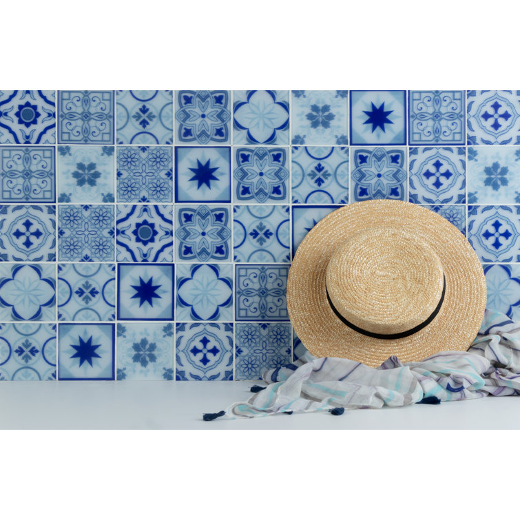 4'' W x 4'' L Glass Peel and Stick Field Tile