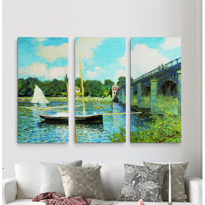« japanese foot bridge » de qualité supérieure par claude monet, reproduction d’image multi-pièces sur toile