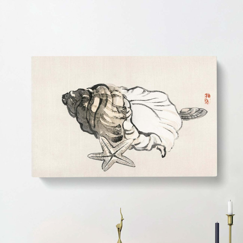 Starfish & Seashells by Kono Bairei - Wrapped Canvas, 50cm H x 76cm W x 3cm D