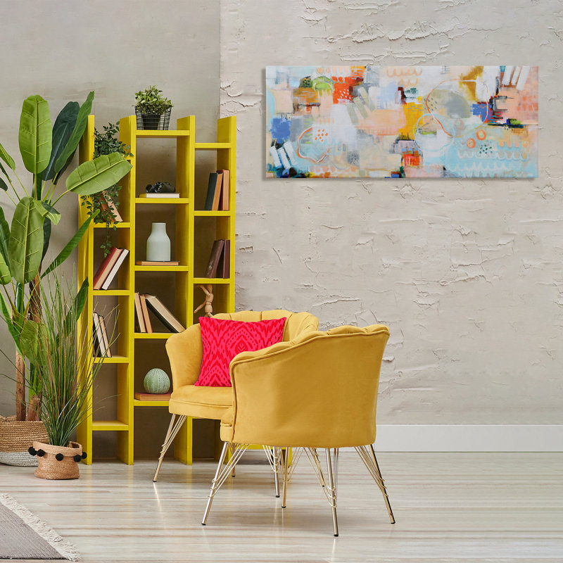 Toile abstraite tirée du ciel, design par Katherine Irvin, H 20 po x l 48 po