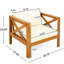 - Fauteuil club d'extérieur en bois fini avec coussins beiges, de 4, résistant aux intempéries, confortable et spacieux, conversation, chaise, compact, facile à assembler