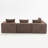 Oversized Modular Deep-Seat Sofa, 3-Piece All-Foam Sectional Couch In Soft Textured Fabric, Tool-Free Assembly, Apartment-Friendly Low Profile, 111" × 37" × 23.6"-Brown-1568977741