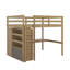 Lit mezzanine double avec bureau, garde-robe, tablettes et tiroirs-2029470356