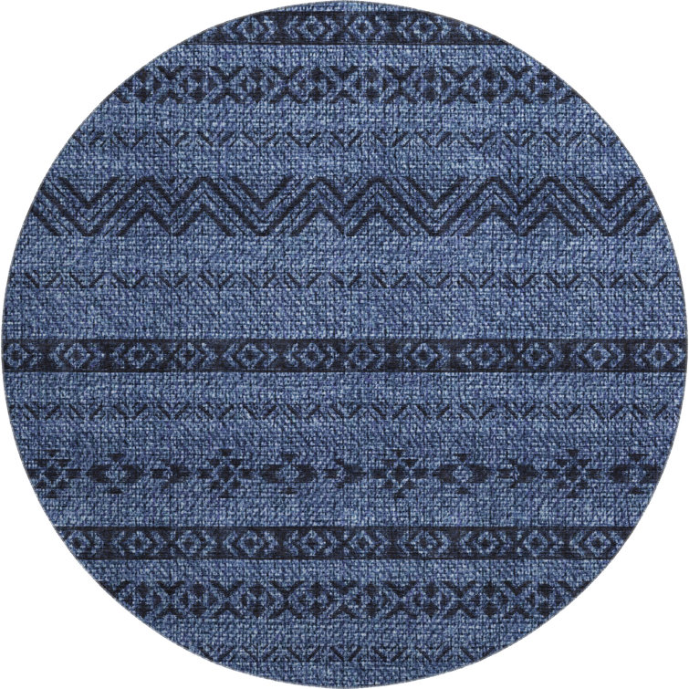 Premium Machine Washable Prisco Navy Rug