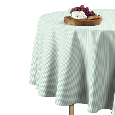 Slagen Celadon Pinstripes Round Tablecloth