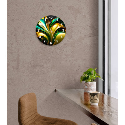 Horloge murale silencieuse en verre trempé