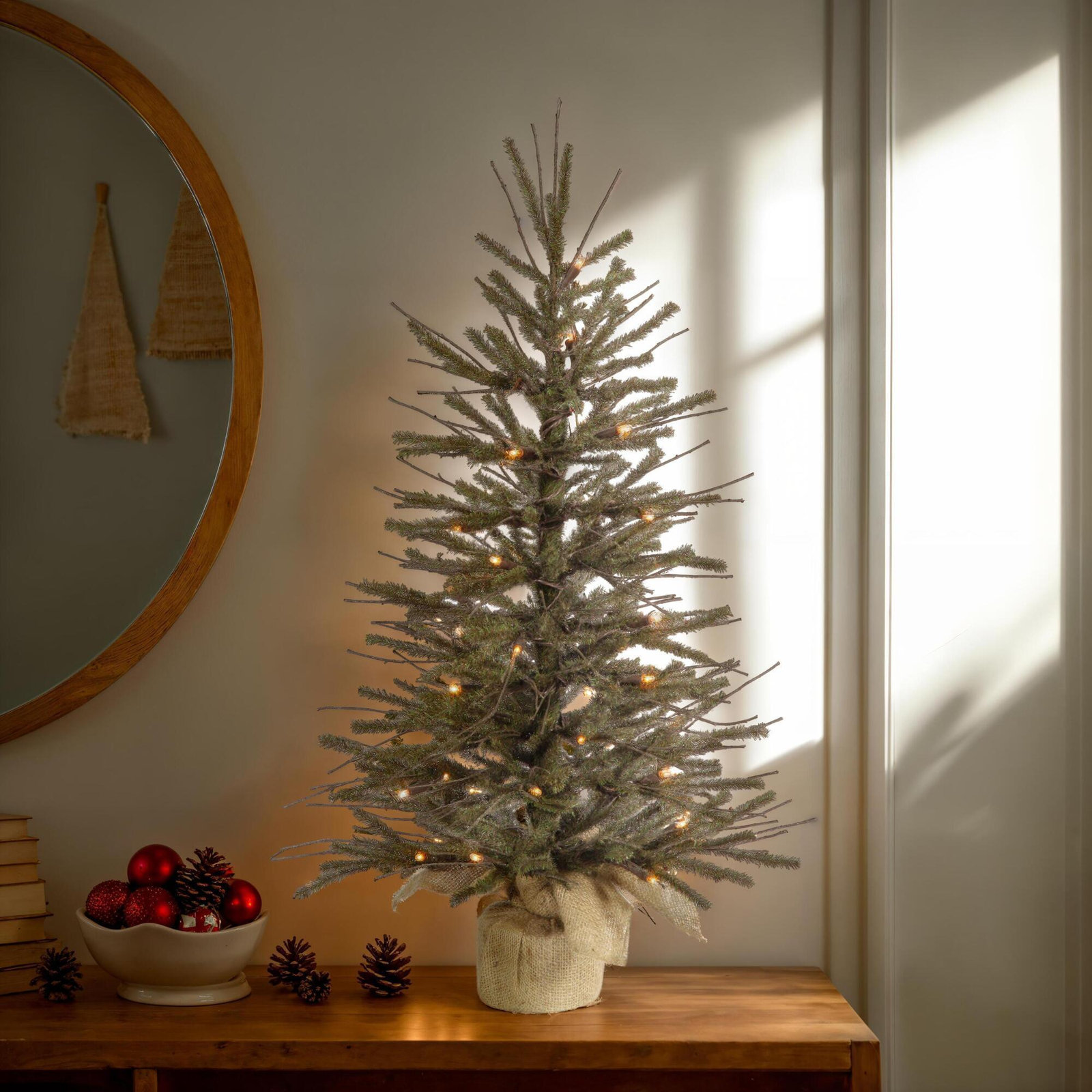 Vienna Twig Artificial Christmas Tabletop Tree, 4' H