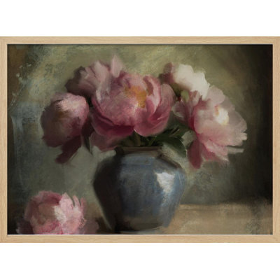 "Pivoines En Rose", art mural texturé encadré