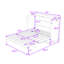 Grand lit escamotable en bois avec ports USB et tiroir de rangement