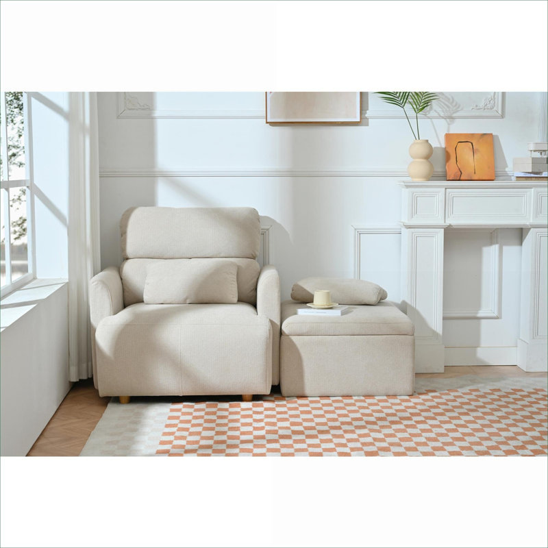 Chaise de lecture avec accoudoirs avec repose-pieds