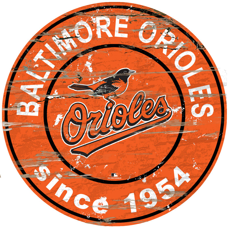 Décoration murale 24" en forme de signe rond à date fixée, Orioles de Baltimore