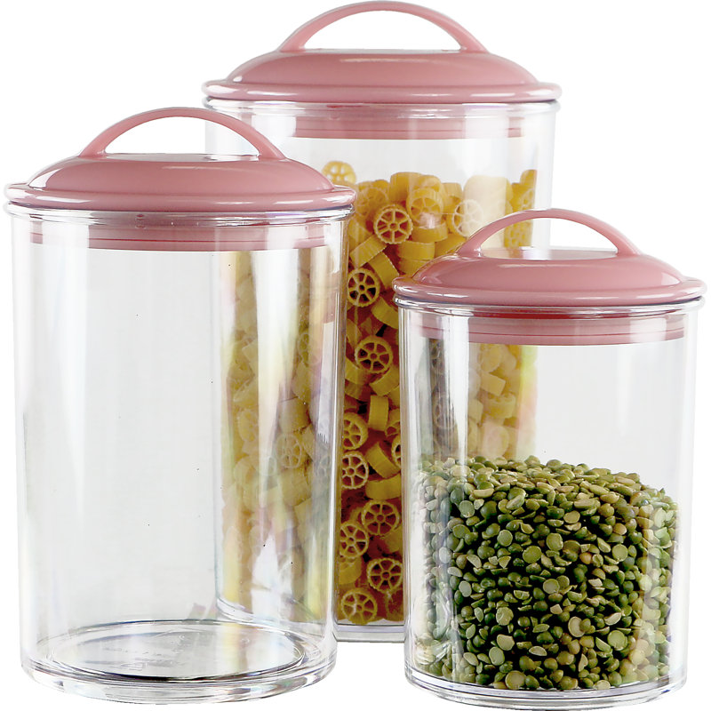 Ensemble de 3 contenants de rangement en acrylique Calypso Basics par Reston Lloyd, Rose