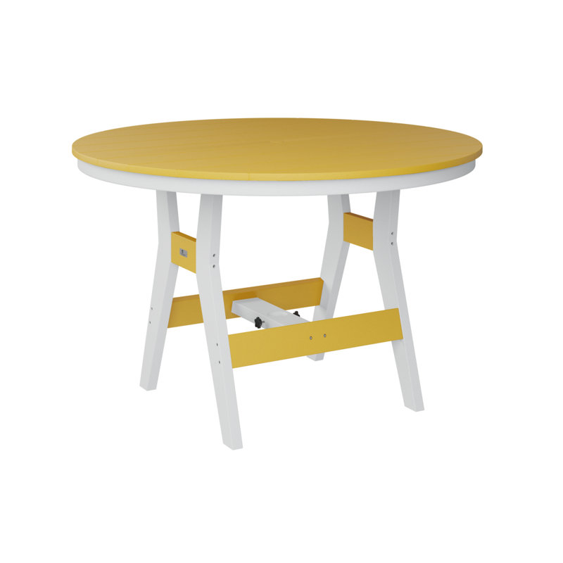 Table de bar ronde 48 po Berlin Gardens Harbor, Jaune soleil levant, H 38,87 po x l 48 po x P 48 po