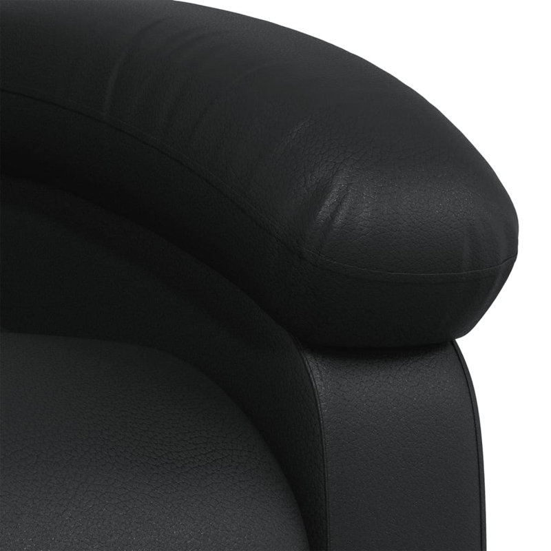 Fauteuil inclinable vidaXL, dossier / repose-pieds réglable, cuir, Similicuir noir