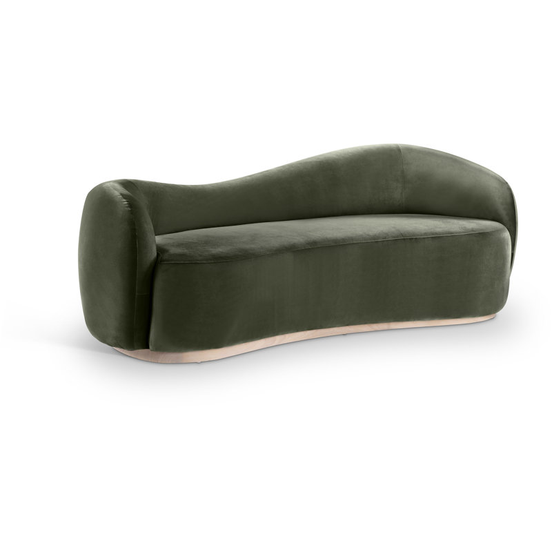 Canapé en velours 92,5 po Aldana, Velours vert