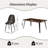 Hranislav Elegant 5 Pieces Dining Table Set 63" Rectangular Dining Table with Mid-century Modern Upholstered Chairs for Dining Room-435324786-435324787