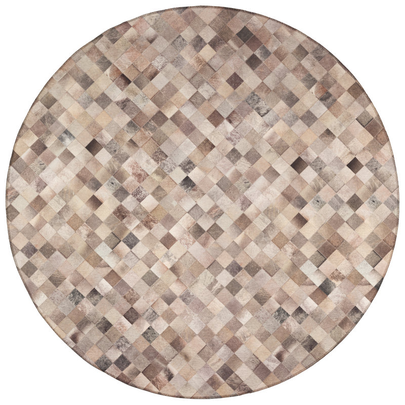 Aubra Chenille Patchwork Rug, Round 8'