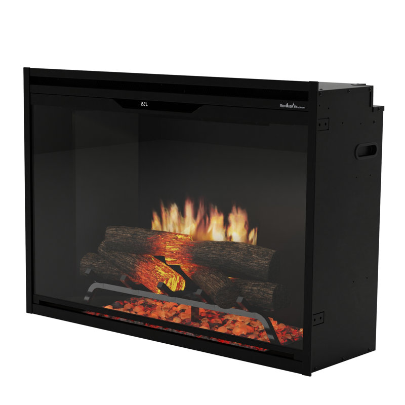 Dimplex Revillusion Built-In Electric Firebox Black Background, 26.6" H x 37.12" W x 12.1" D
