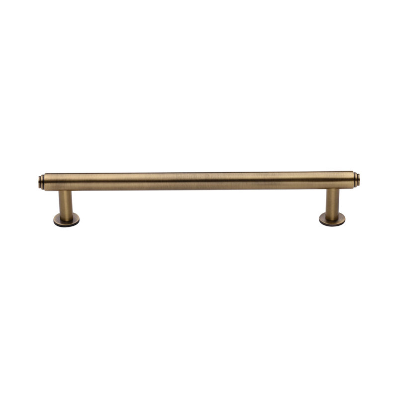 Heritage Brass Heritage Cabinet Pull Step Design with Rose, Antique Brass, 16cm